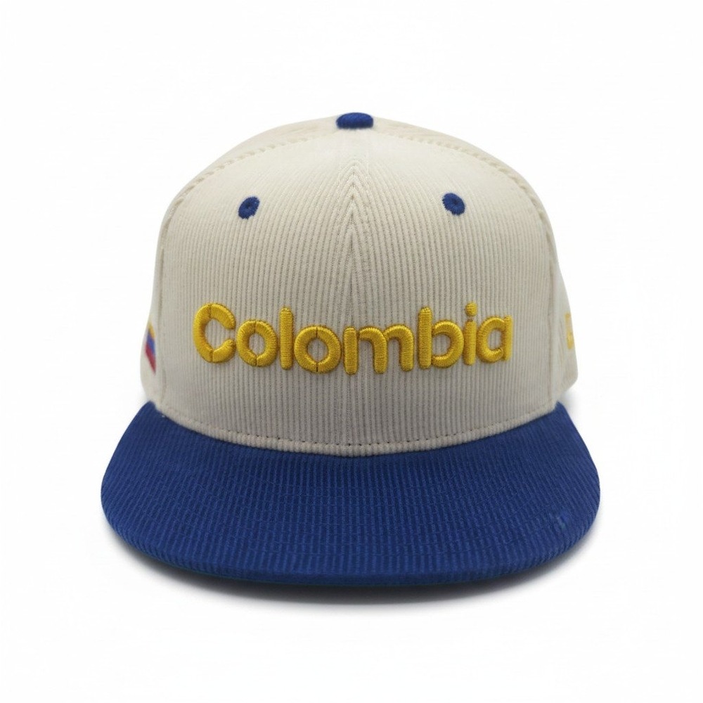 New Era Colombia World Baseball Classic 9FIFTY Corduroy Snapback Hat White Blue